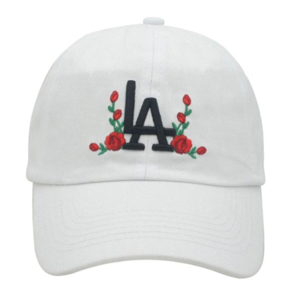 LA white rose Baseball cap with adjustable Streetwear South Central City  Angels